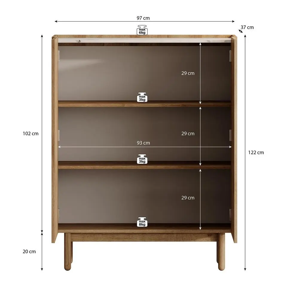 Meubella - Dressoir Cayenne - Eiken - 97 cm