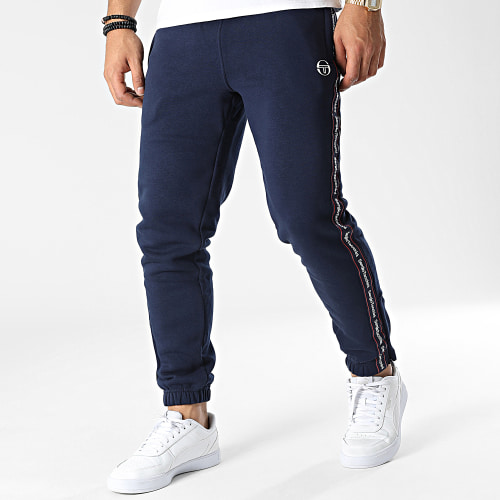 Pantalon Jogging A Bandes Meridiano Bleu Marine
