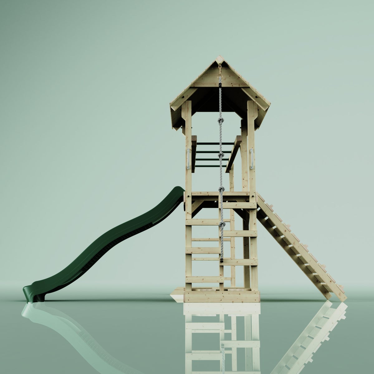 PolarPlay Lund houten speeltoren in groen,