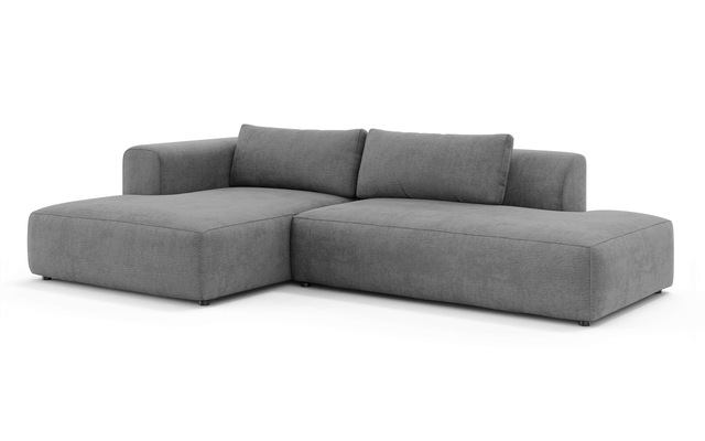 GOODproduct Ecksofa »TIARRA Design-Sofa mit Ottomane recht/links bestellbar, Breite 287 cm« L-Form mit hochelastischer Schaum und Wellenunterfederung