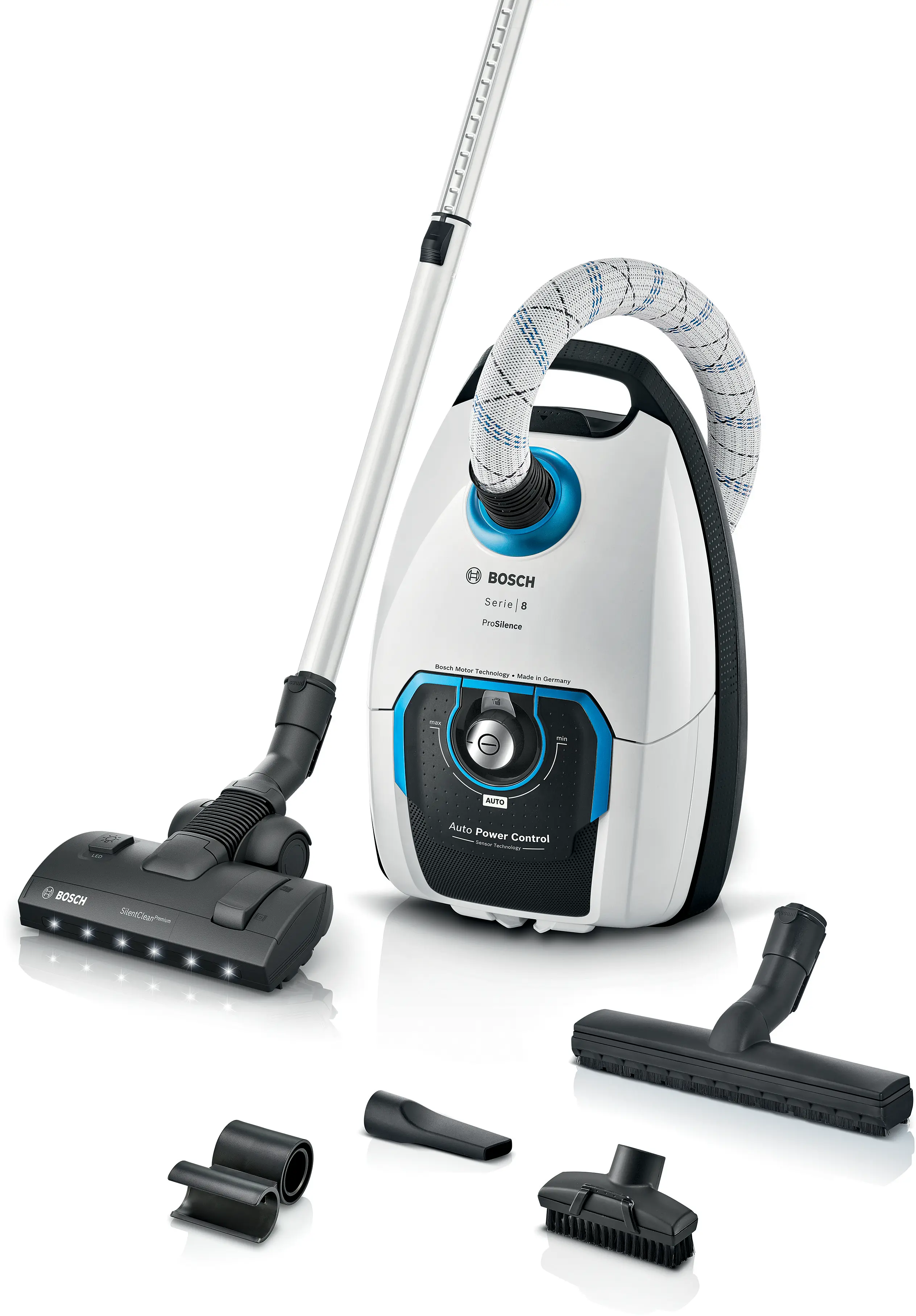 Serie 8 Stofzuiger met zak ProSilence Wit