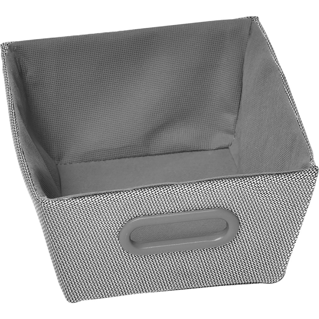 Panier tressé polyester argenté 20.5x26cm