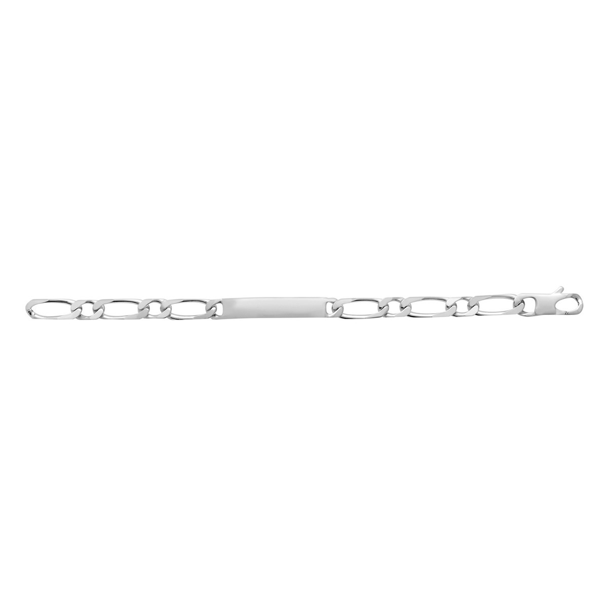 Gourmette Brillaxis en argent Rhodié