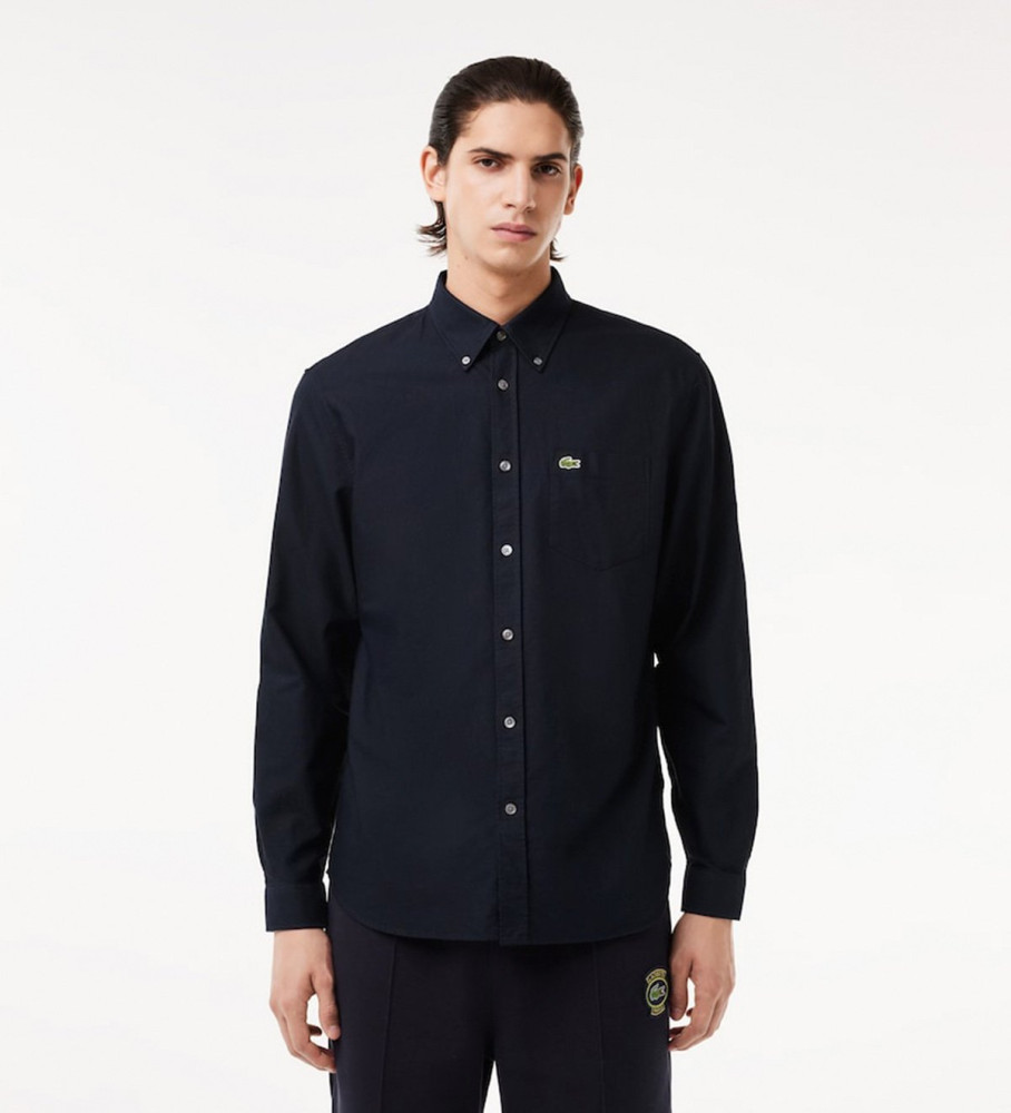 Camisa Oxford Lacoste de corte regular, azul marinho.