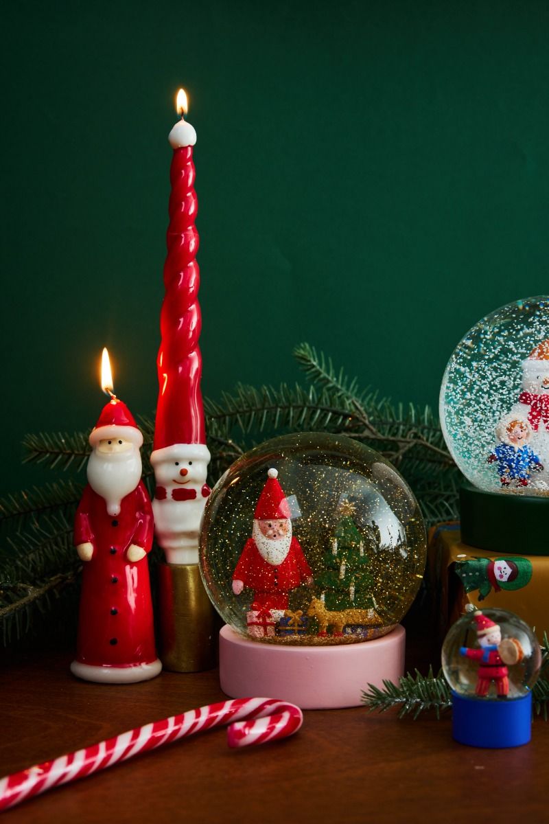 Lot de 2 bougies chandelier bonhomme de neige Atelier jasmin