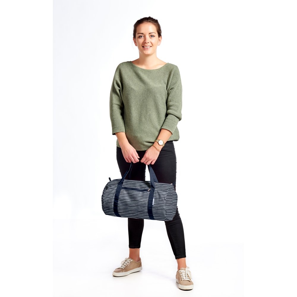 Sac De Sport Rayé Argent Marine