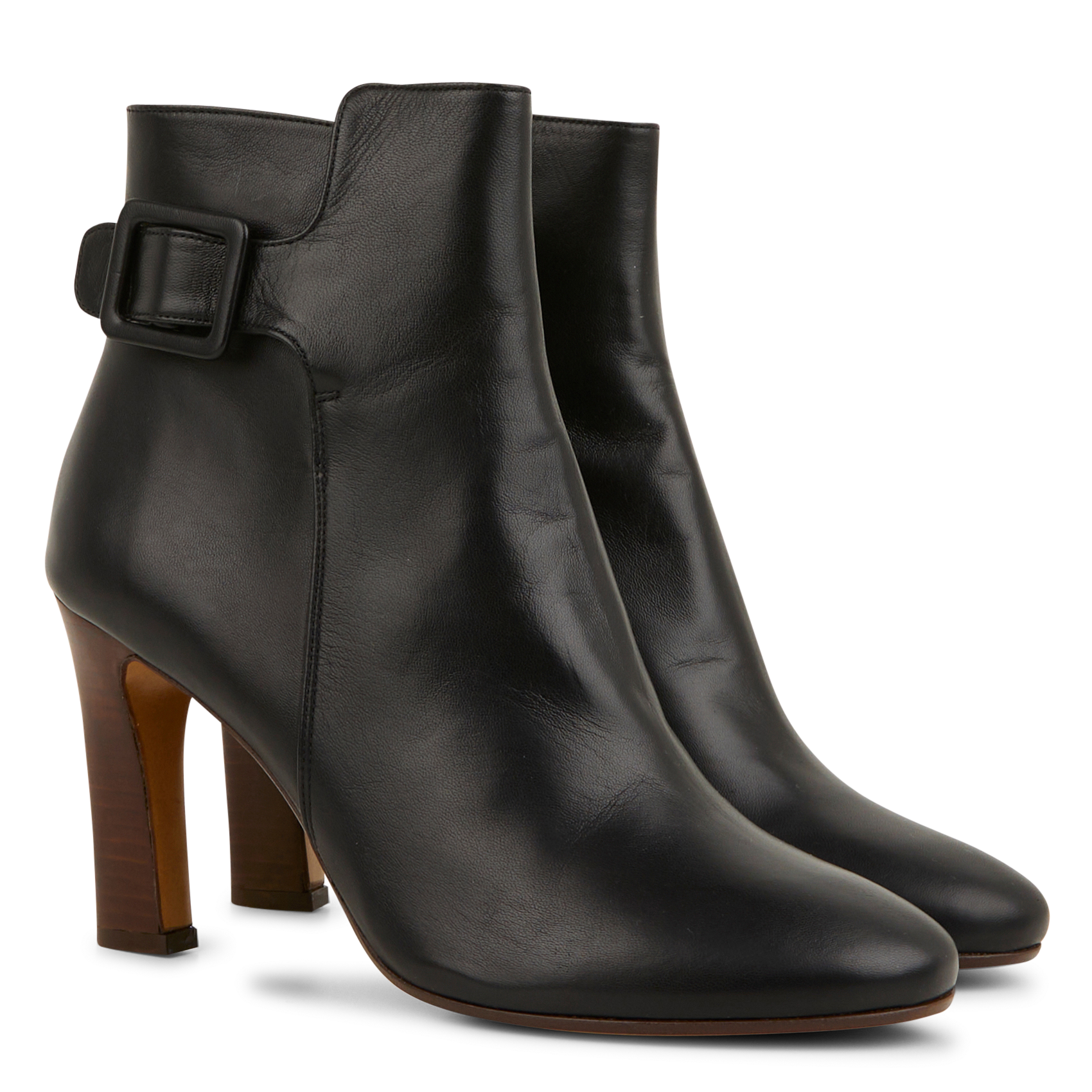 Bottines à talons en cuir | Noir