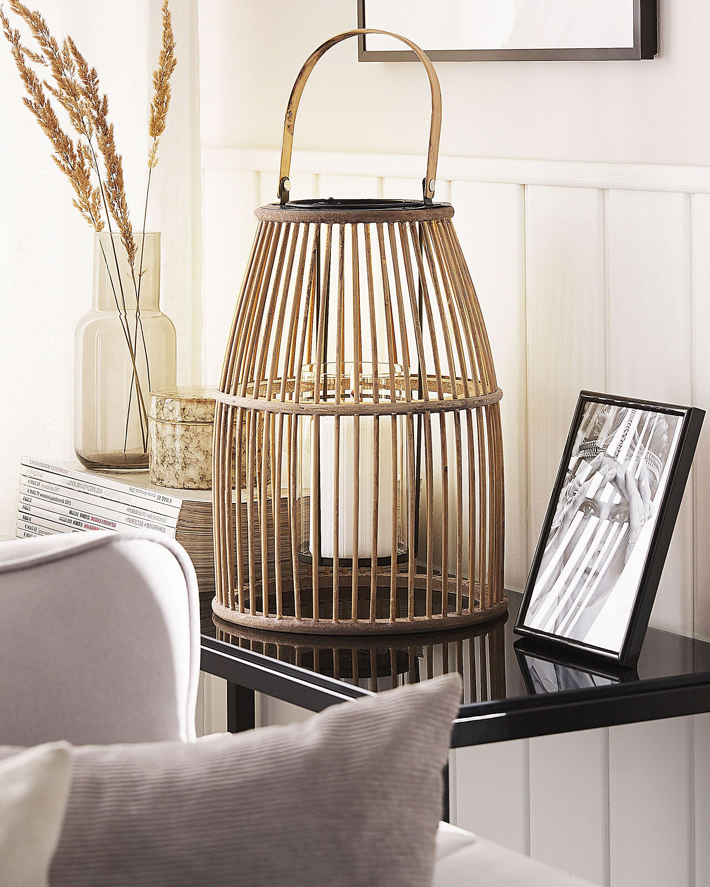 Lantaarn HOSTE Bamboehout 32 cm Beige