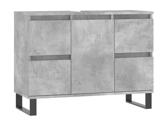 Armoire salle de bain gris béton 80x33x60cm bois d'ingénierie