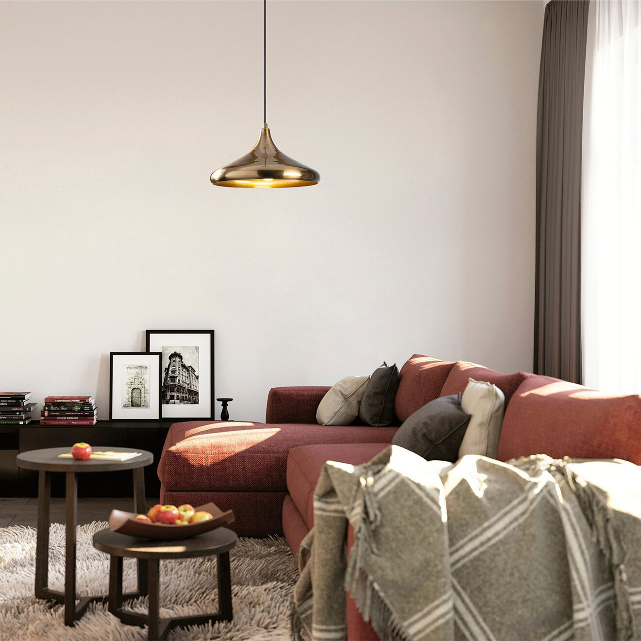Opviq Suspension Berceste doré - 35x35x116cm