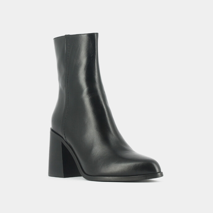 Bottines à talons  en cuir noir