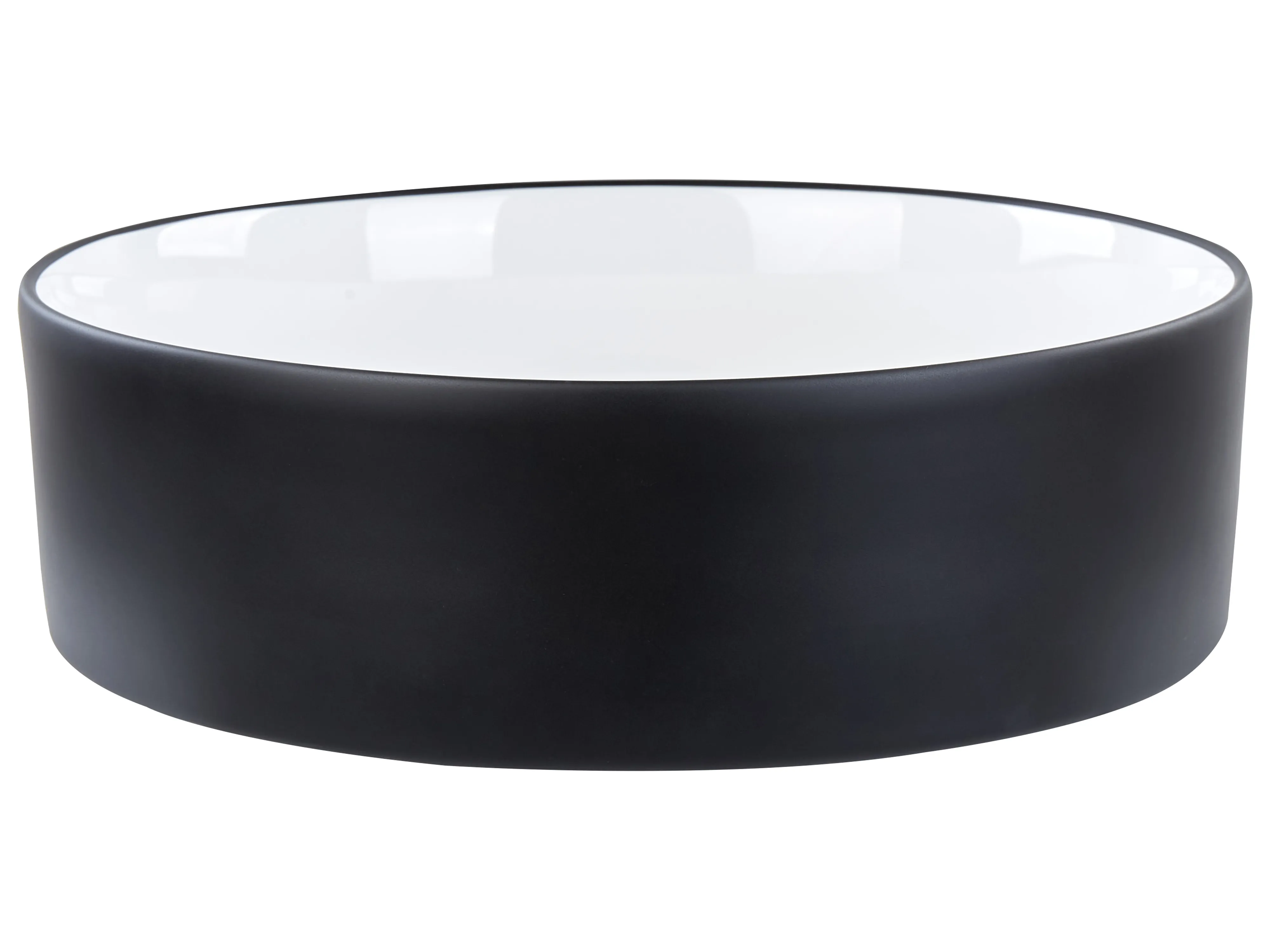 Wastafel voor aanrechtblad TEBAR ⌀ 40 cm Keramiek Zwart/wit