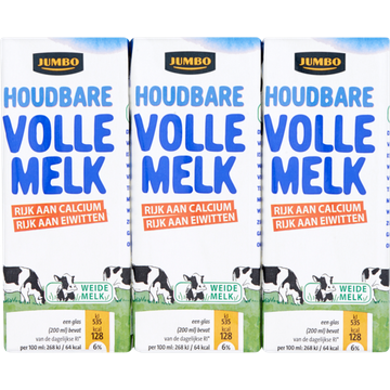 Jumbo Houdbare Volle Melk 6 x 200ML