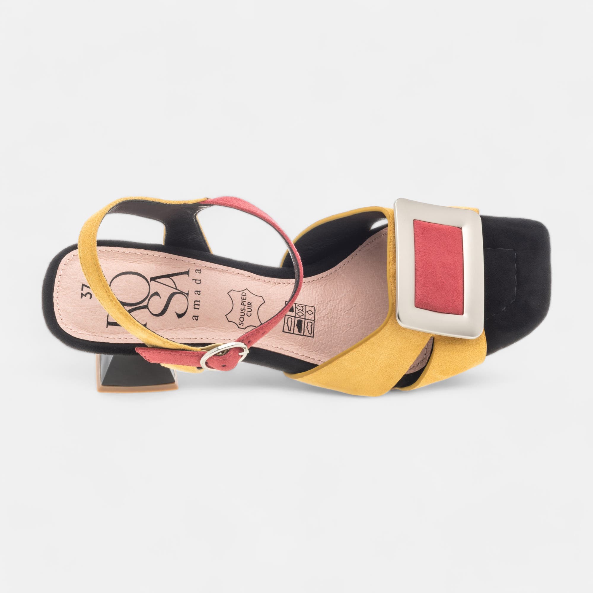 Nu-pieds à talon Femme jaune