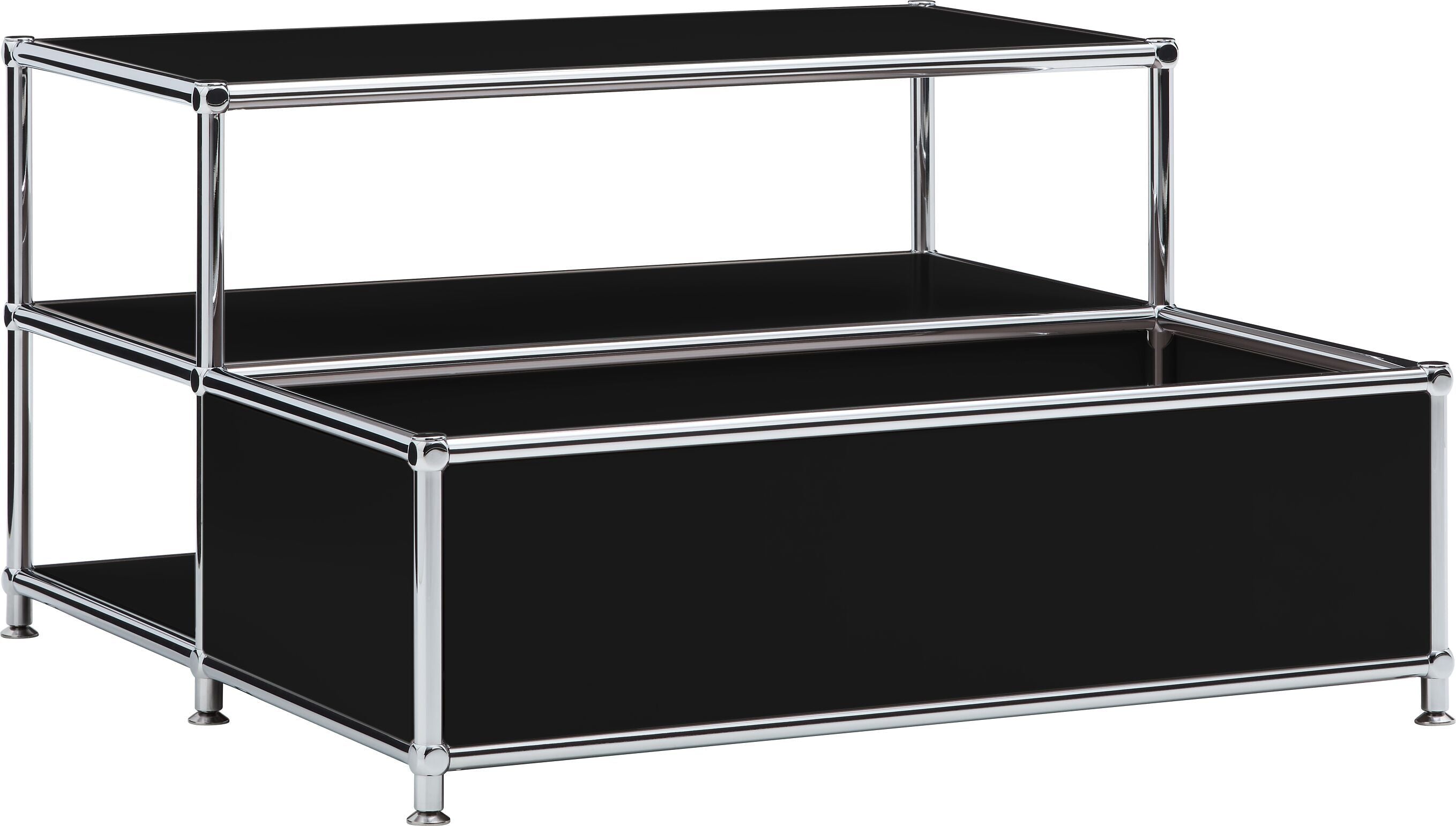 FLEXCUBE Salontisch - Schwarz / B: 77.5 cm x T: 77.5 cm x H: 43.5 cm