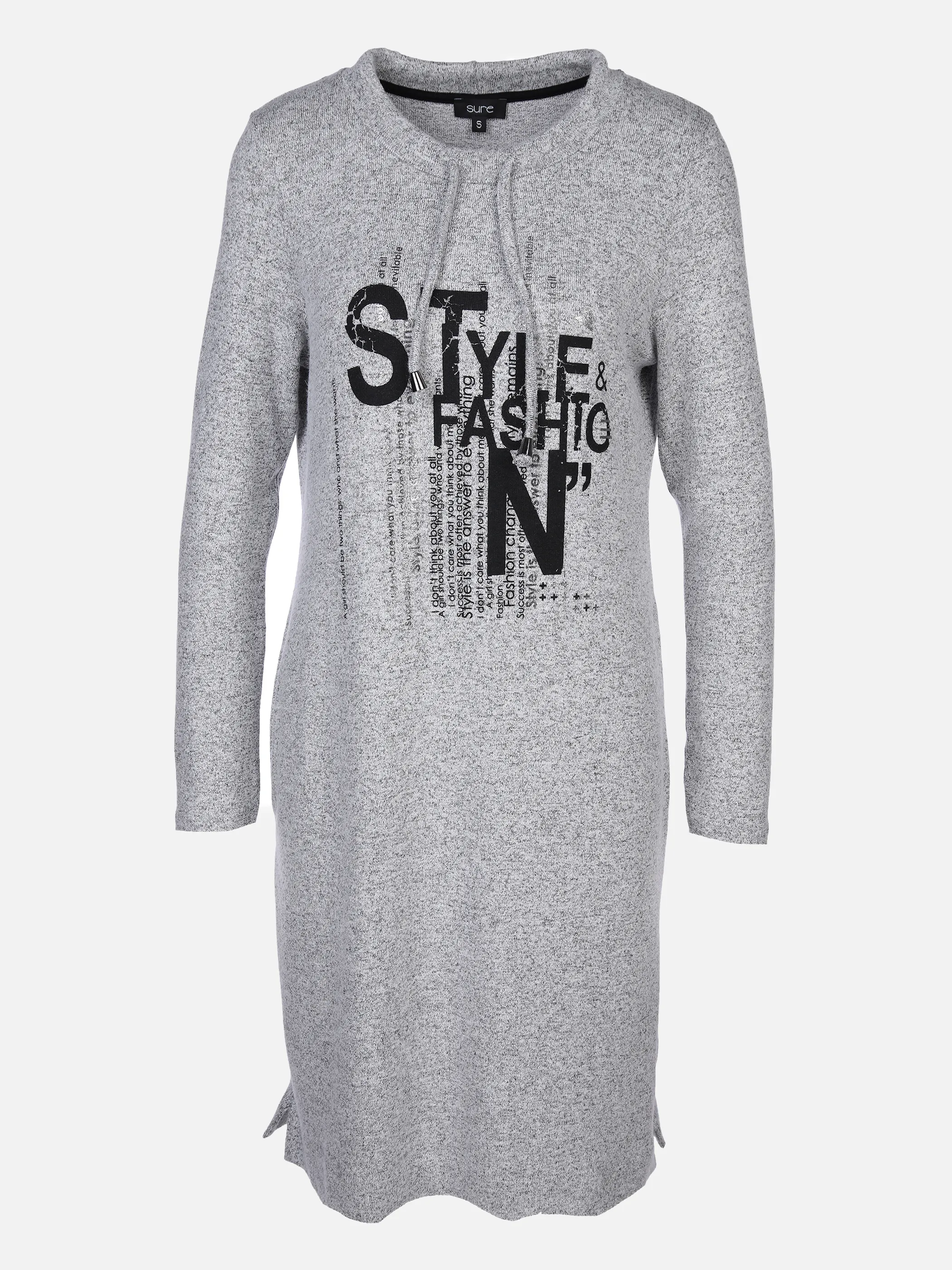 Damen Flauschkleid mit Glitzer-Frontprint
