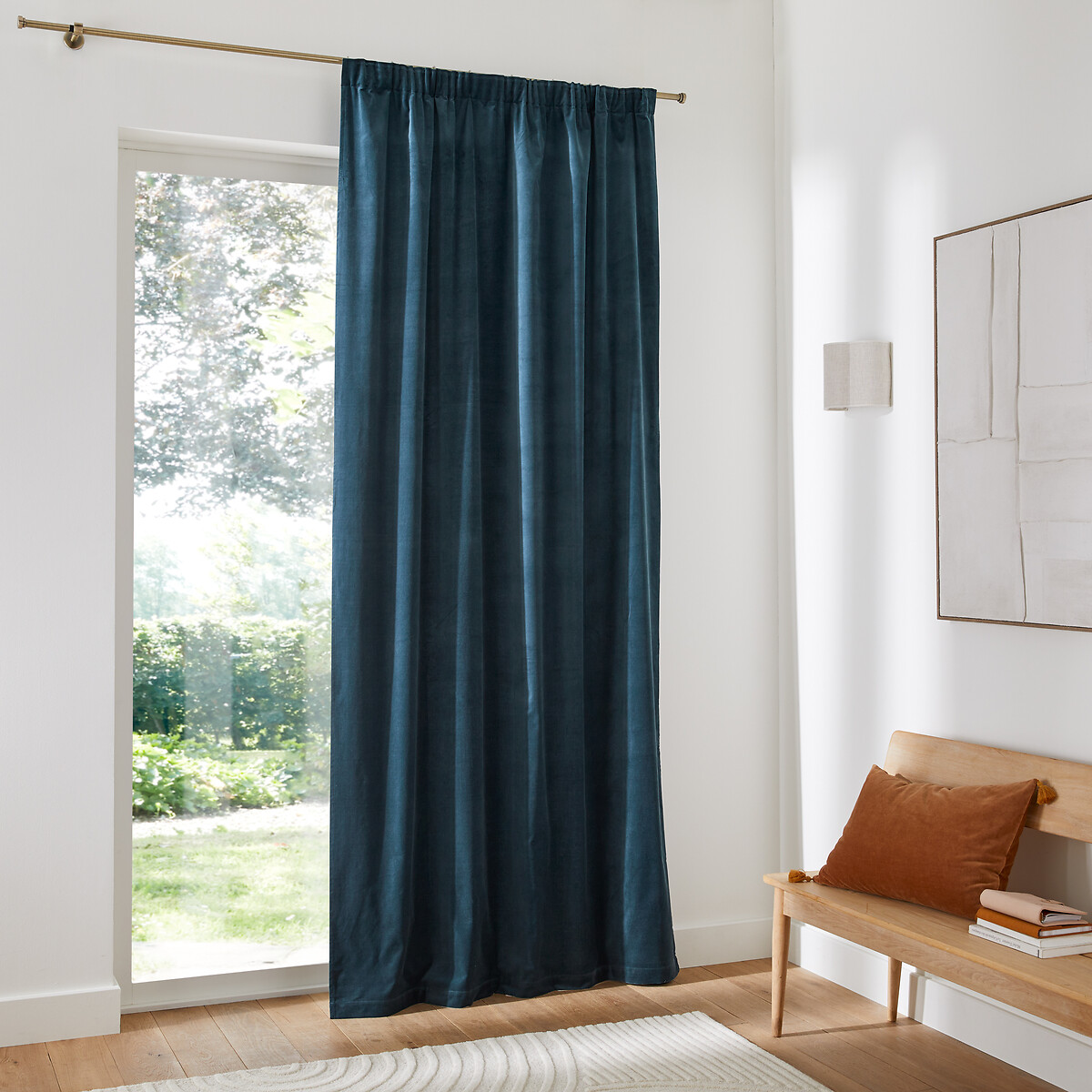 LA REDOUTE INTERIEURS<br>Cortina de veludo com debrum franzido, Veludo