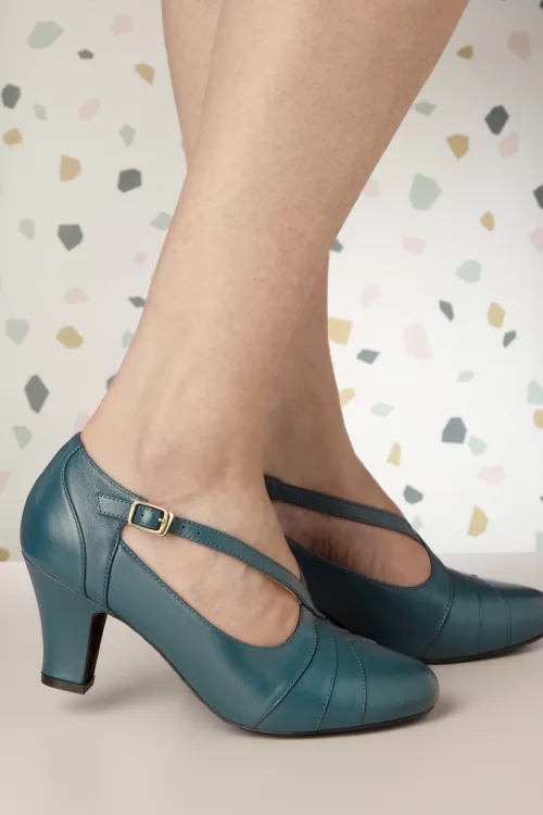 Lola Ramona ♥ Topvintage Ava Forever pumps in tealblauw