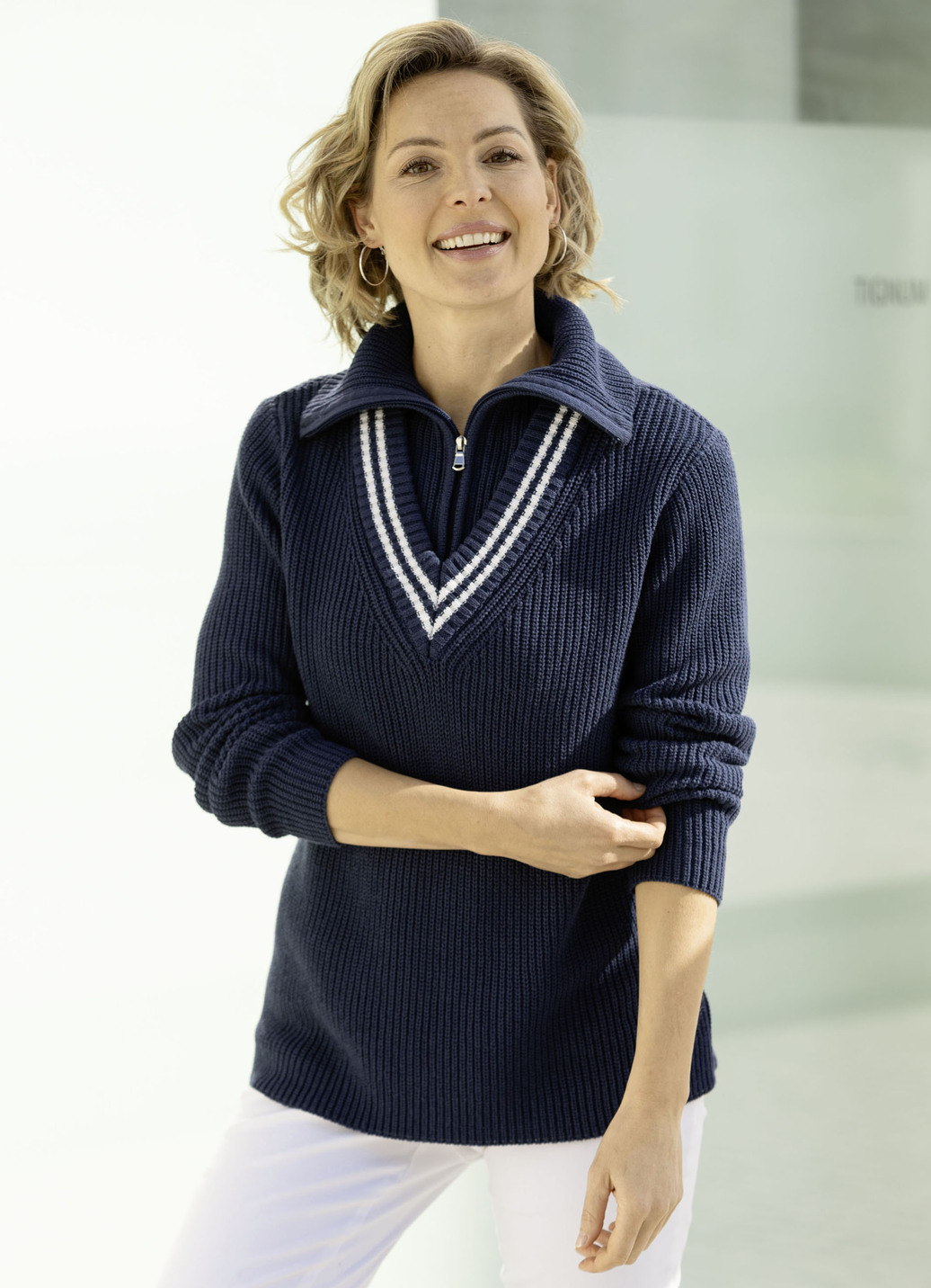 Pullover mit nachhaltig recycelter Baumwolle