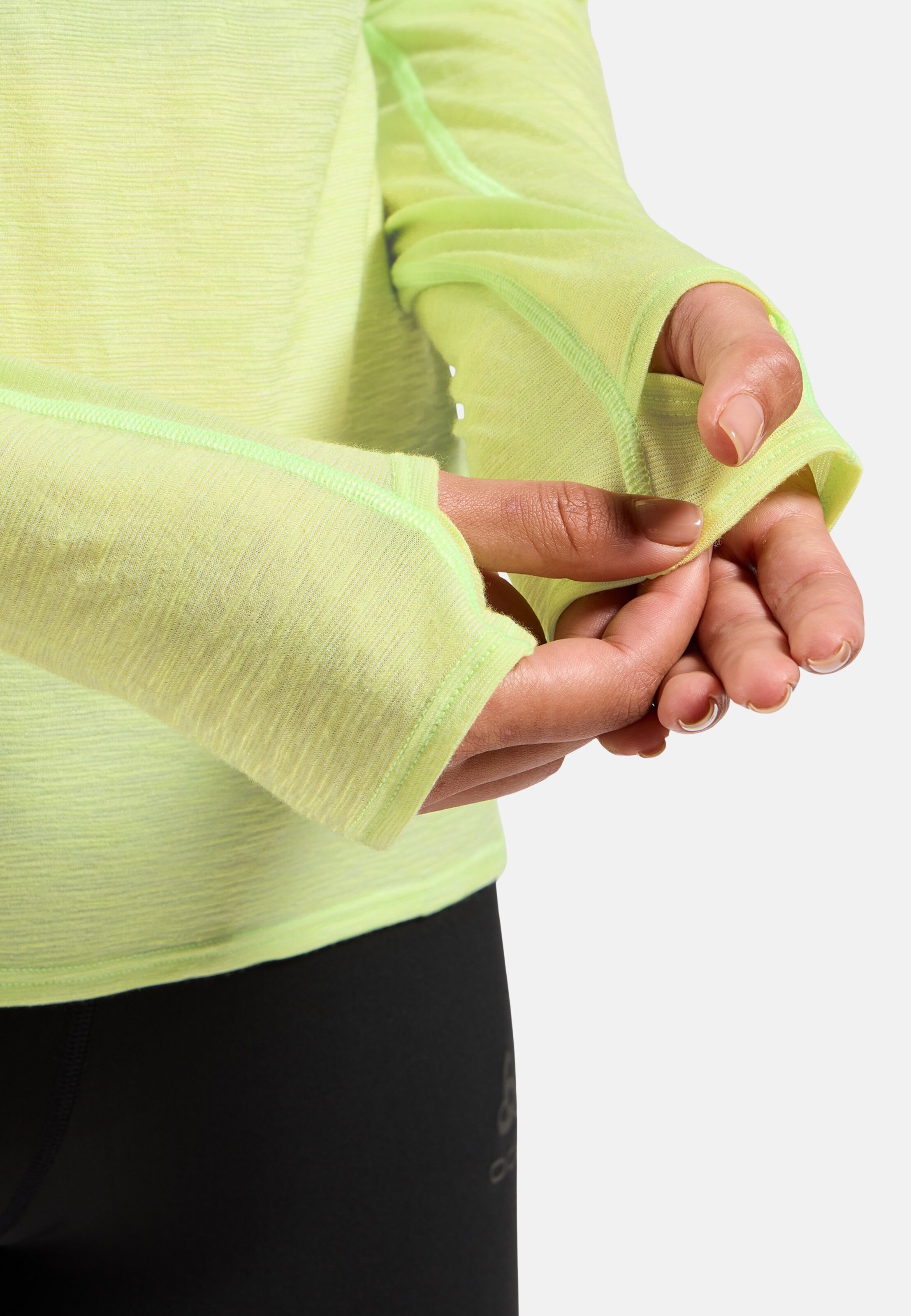 Langärmeliges X-Alp Performance Wool 115 Trailrunning-Shirt in shadow lime melange