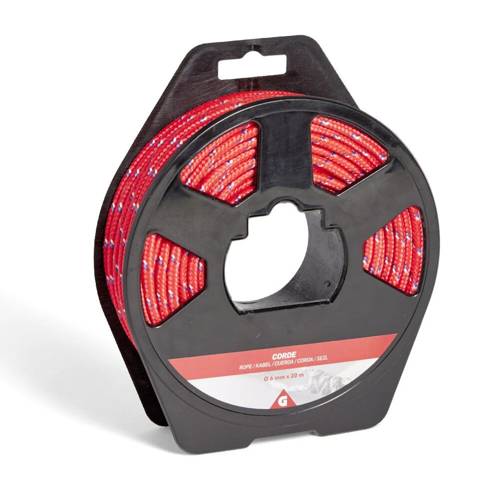Corde Ø6mmx20m plastique jaune