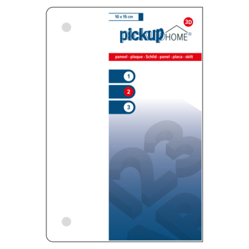 Pickup 3D Home plaat wit  acrylaat 3 mm 10 x 15 cm