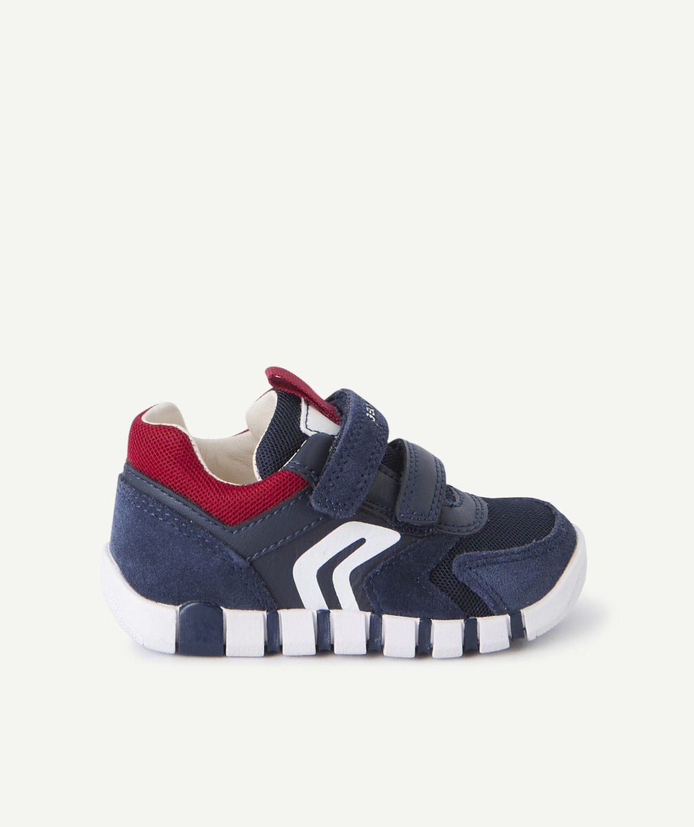 GEOXbaskets à scratch bébé garçon iupidoo bleu rouge et blanc