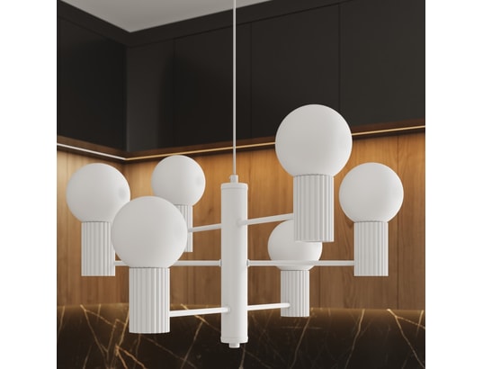 SOLLUX LIGHTING - Lustre halo 6 blanc
