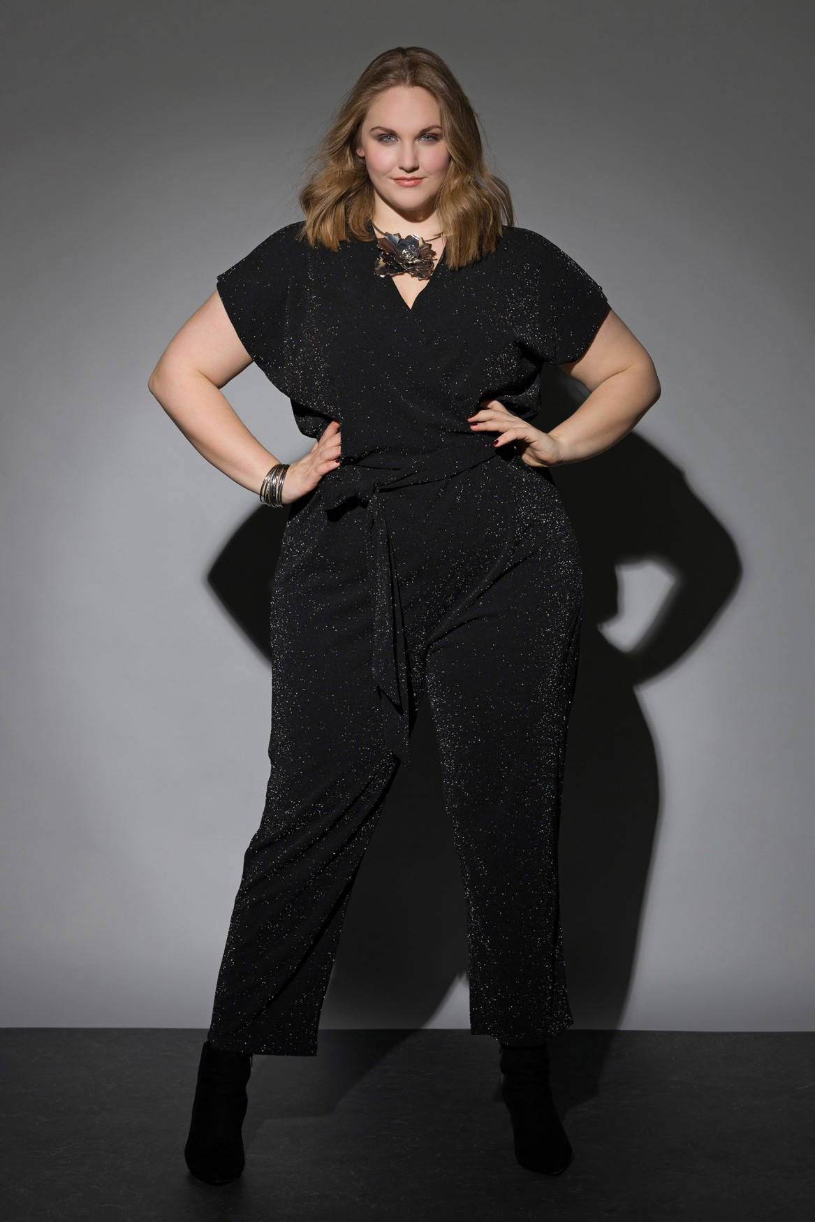 Yesta jumpsuit zwart/zilver
