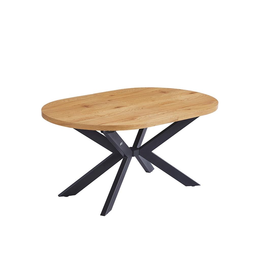 HOME DELUXE Esstisch Oval Ausziehbar AVENTI inkl. Sternfuß - 160 x 100 cm - versch. Farben - Light Oak