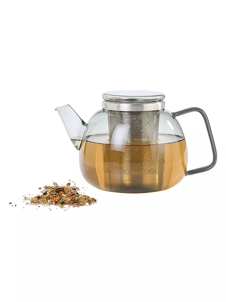 AD HOC Teekanne 1,2 l YUNA Glas / Grau grau