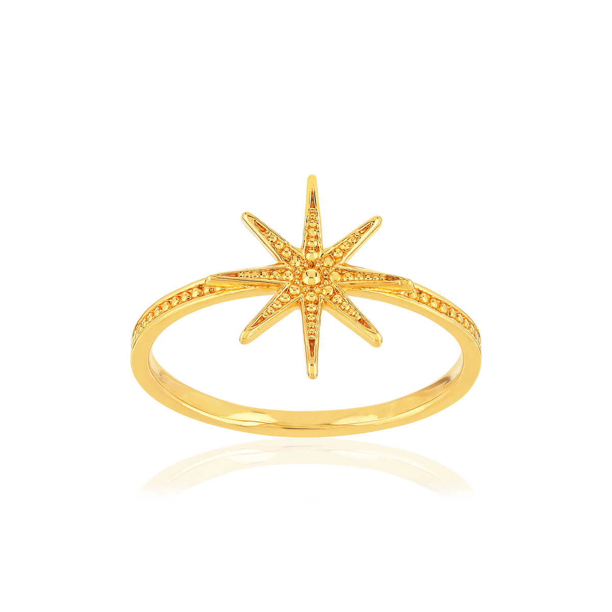 Bague plaqué or motif étoile