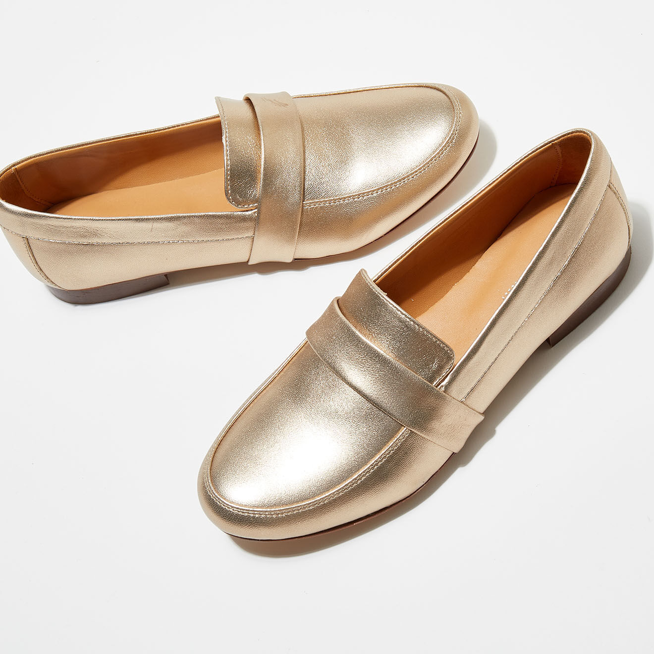 Quartier Latin Mocassins en Cuir Heart irisés dorés