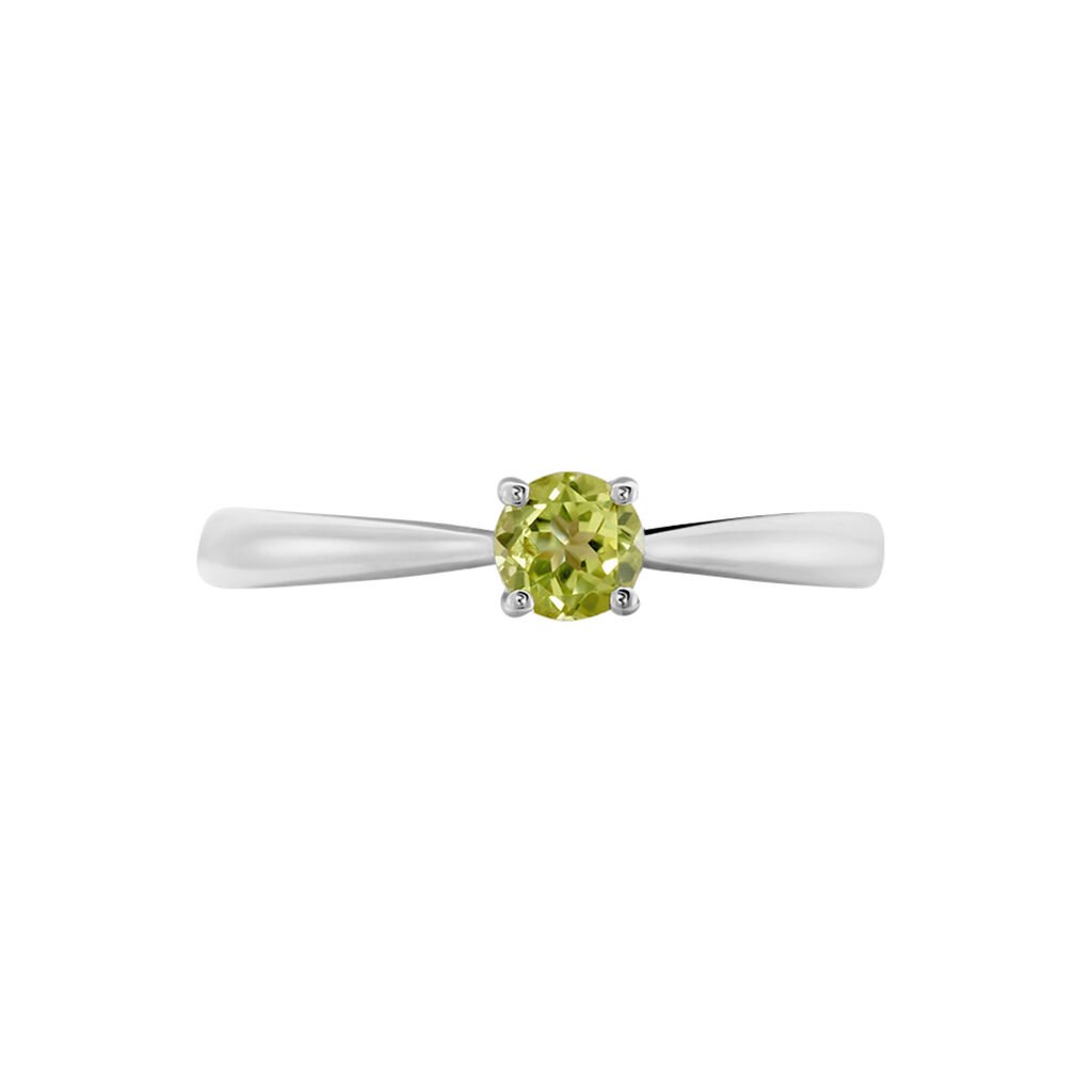 Bague Solitaire Fiona Or Blanc Péridot