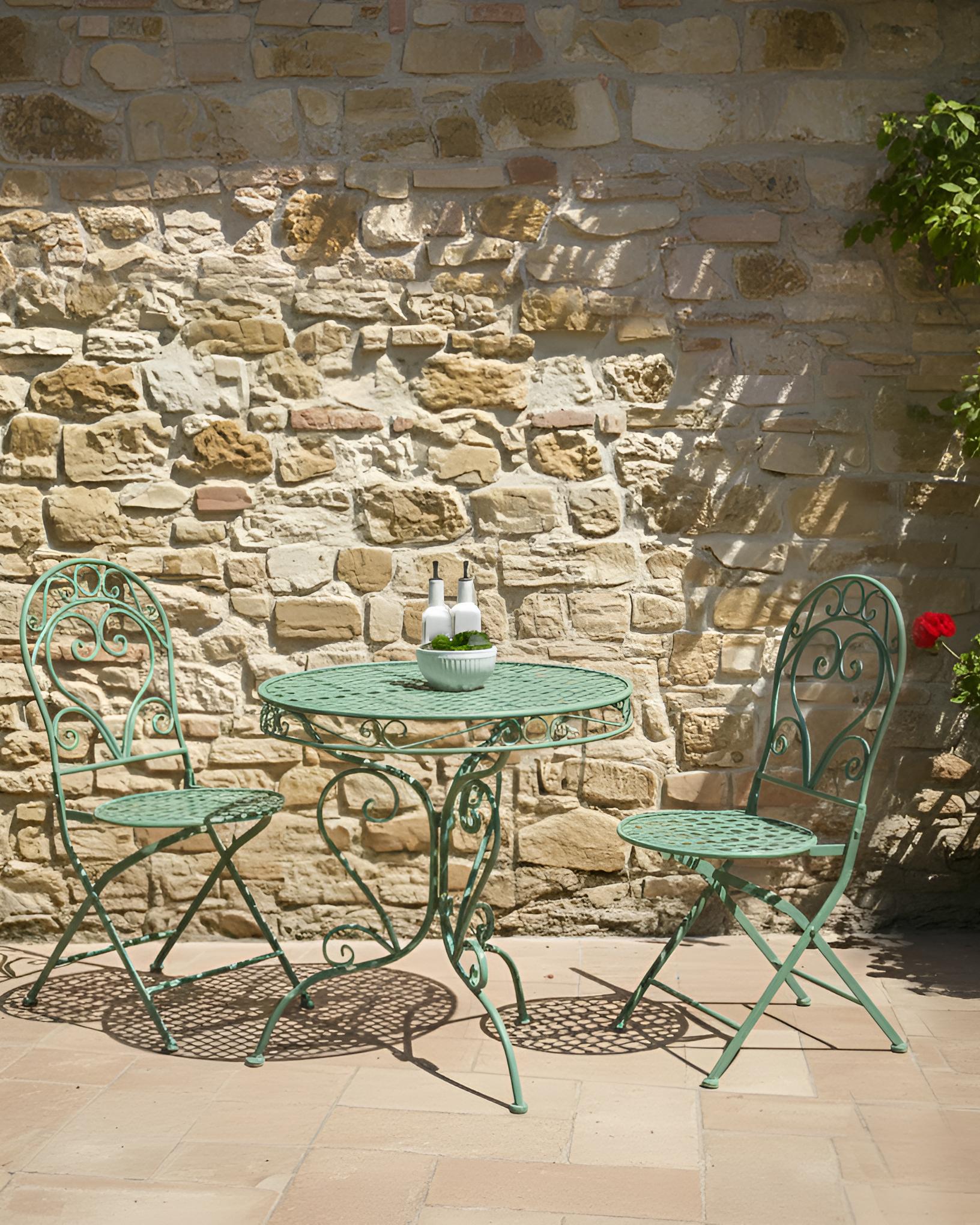 Set van 2 tuinstoelen ALBINIA Metaal Groen