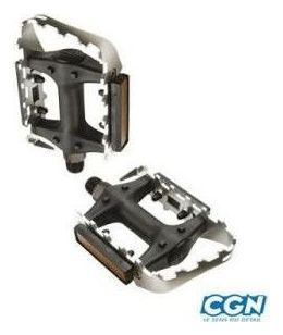 pedale vtt alu/resine cage alu corps resine argent/noir 9/16 (pr)