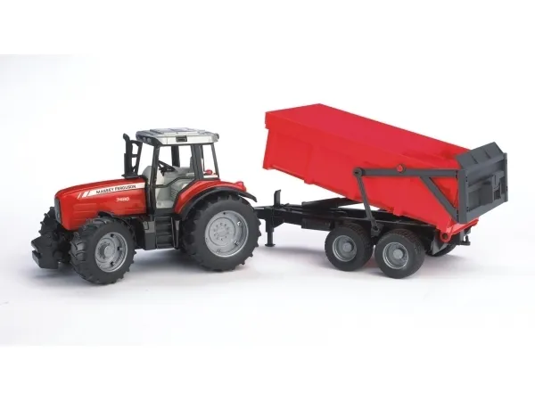 Bruder Massey Ferguson 7480 tractor with tipping trailer toy