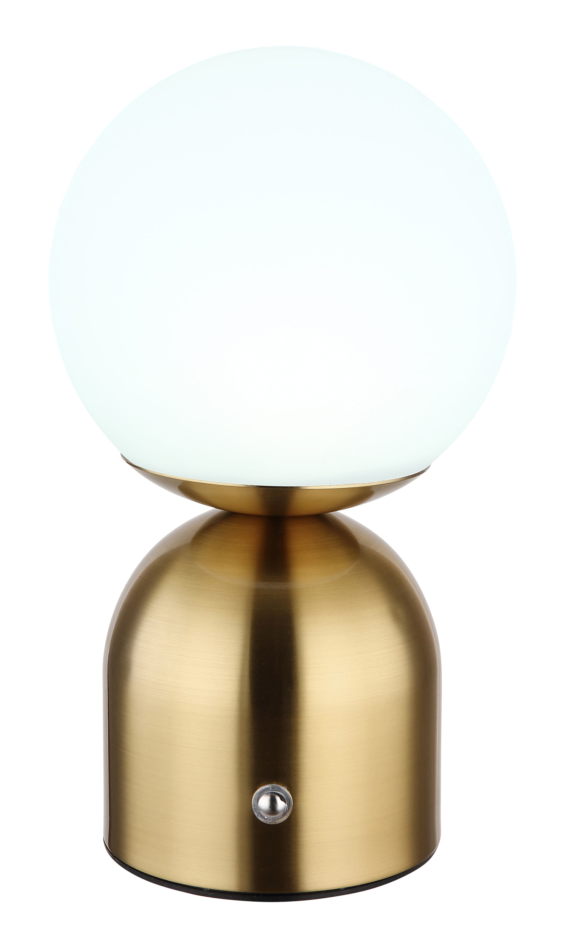 GLOBO Akku LED Tischlampe Julsy Messingfarbig /Opalweiß 12x12cm H21cm