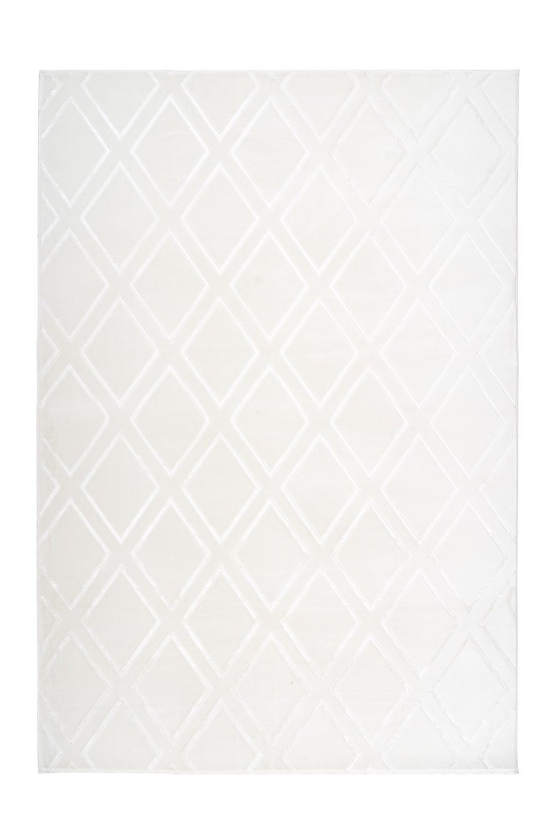 Kortpolig vloerkleed Blissique Wit Modern, Klassiek 120 x 170 cm