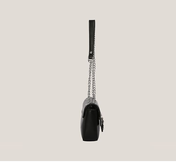 Bolso - Schoudertas van imitatieleer met kettingriem en strik en gesp
