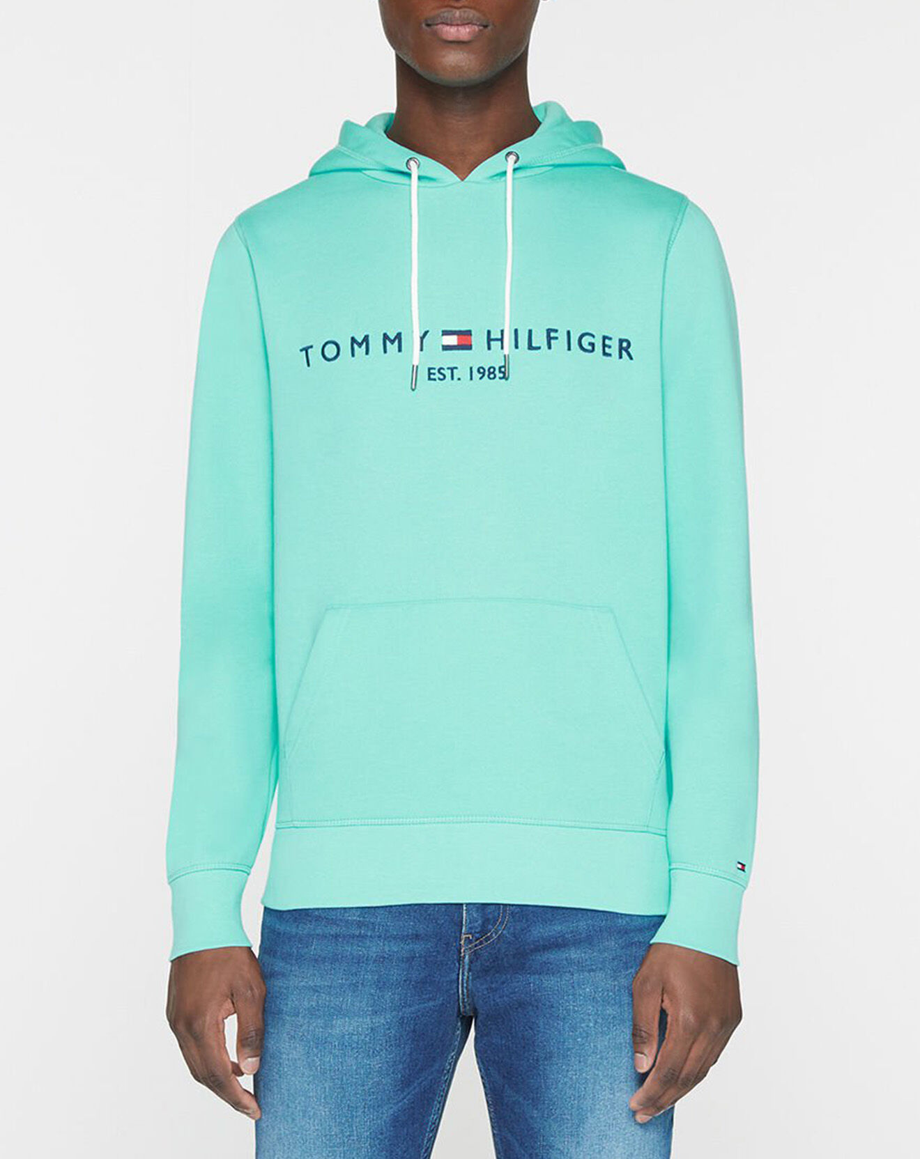 Tommy Hilfiger Sweat à capuche Tommy Logo bleu turquoise