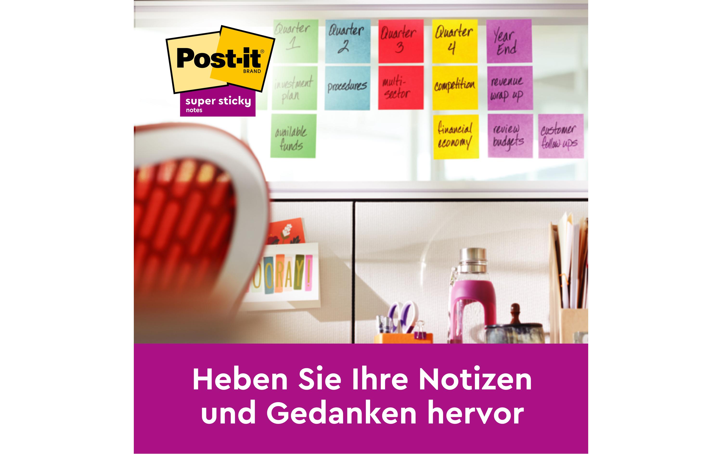 Notizzettel Z-Notes Super Sticky Mehrfarbig, 7.6 x 7.6 cmPost it 20 Blöcke + 4 gratis Blöcke in praktischer Box