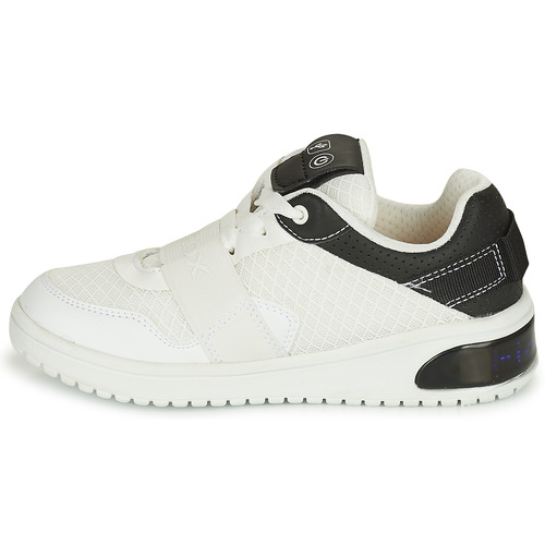 Geox - J XLED B. B - MESH+GEOBUCK - BLANC / NOIR