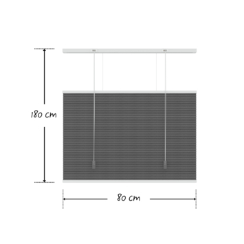 KARWEI dubbel plisségordijn lichtdoorlatend antraciet (kleurnr. 6003) 80x180 cm (bxh)
