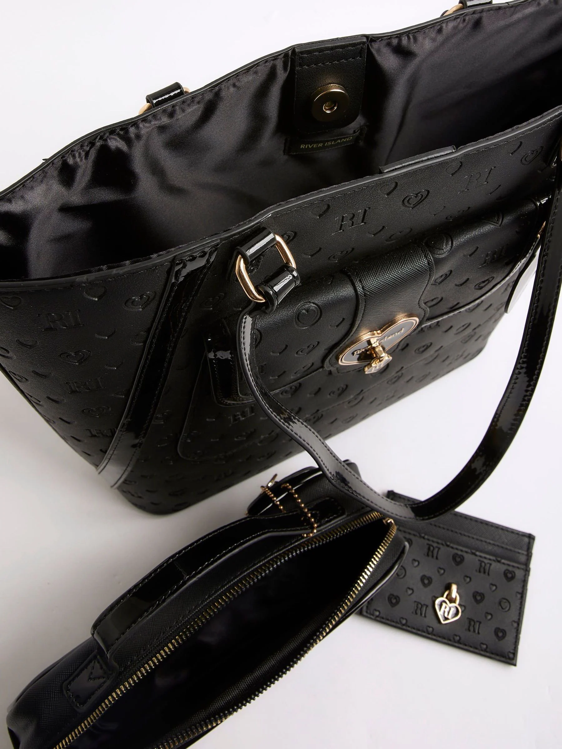 River Island Heart Lock Shopper Bundle Bag