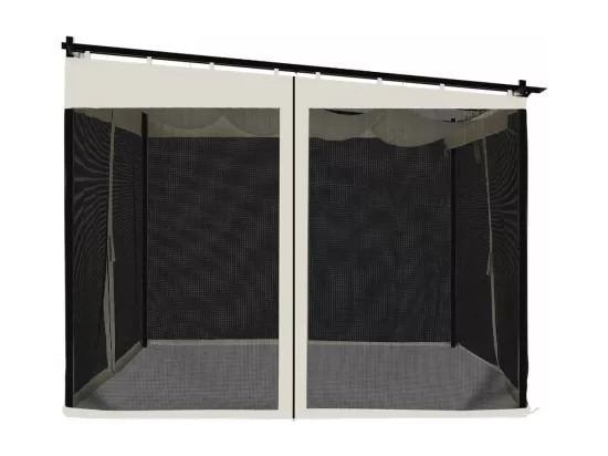 Tonnelle avec parois en filet crème 3x3 m acier