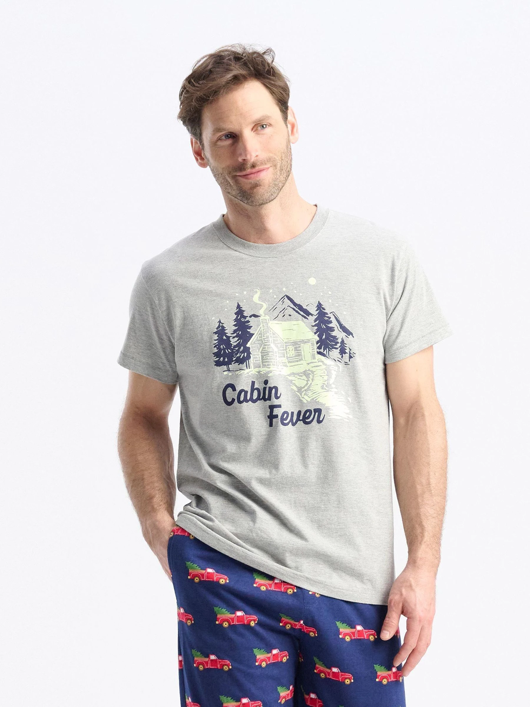 Hatley Grey Christmas Cabin Fever Pyjama Top