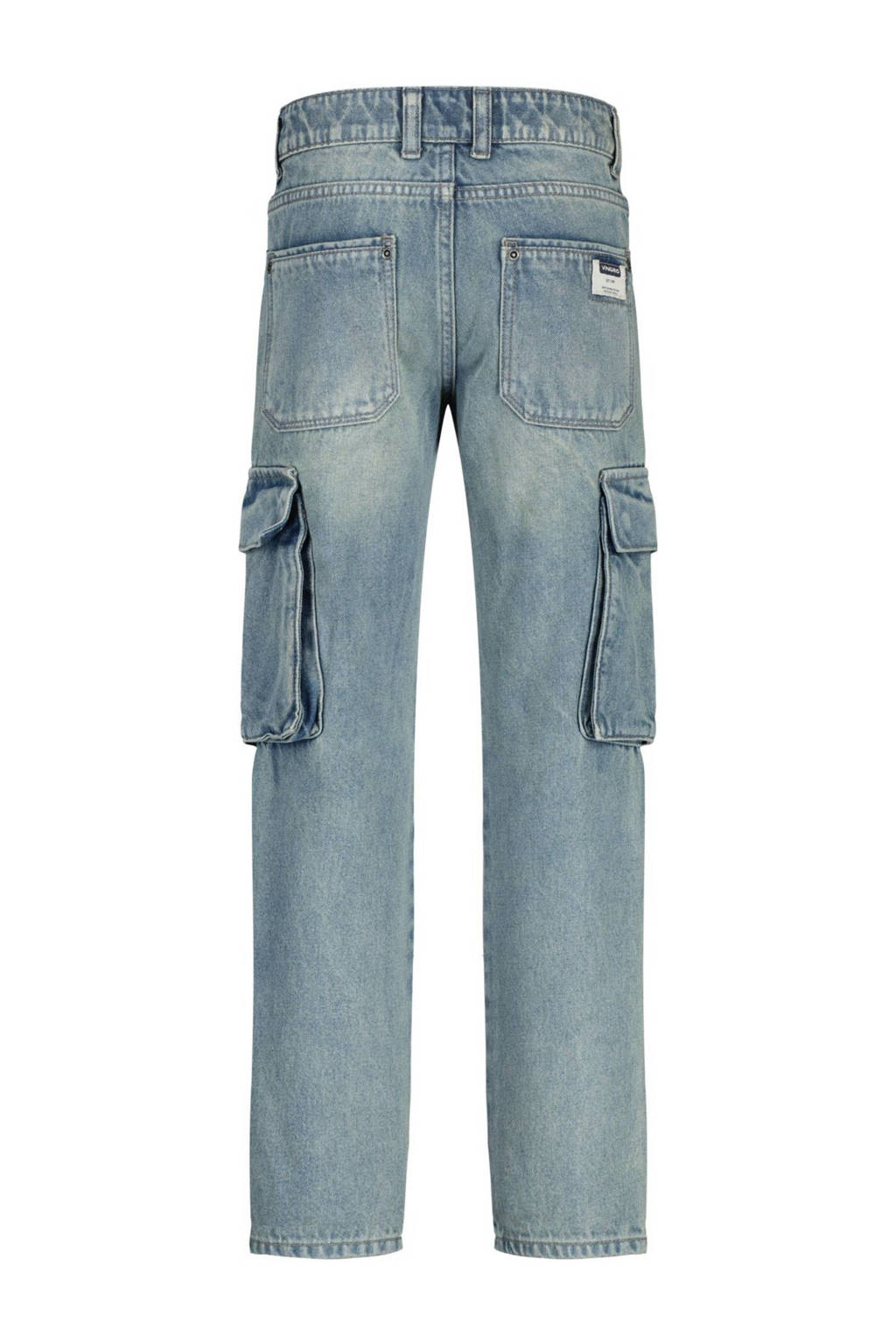 Vingino straight regular waist cargo jeans medium blue denim