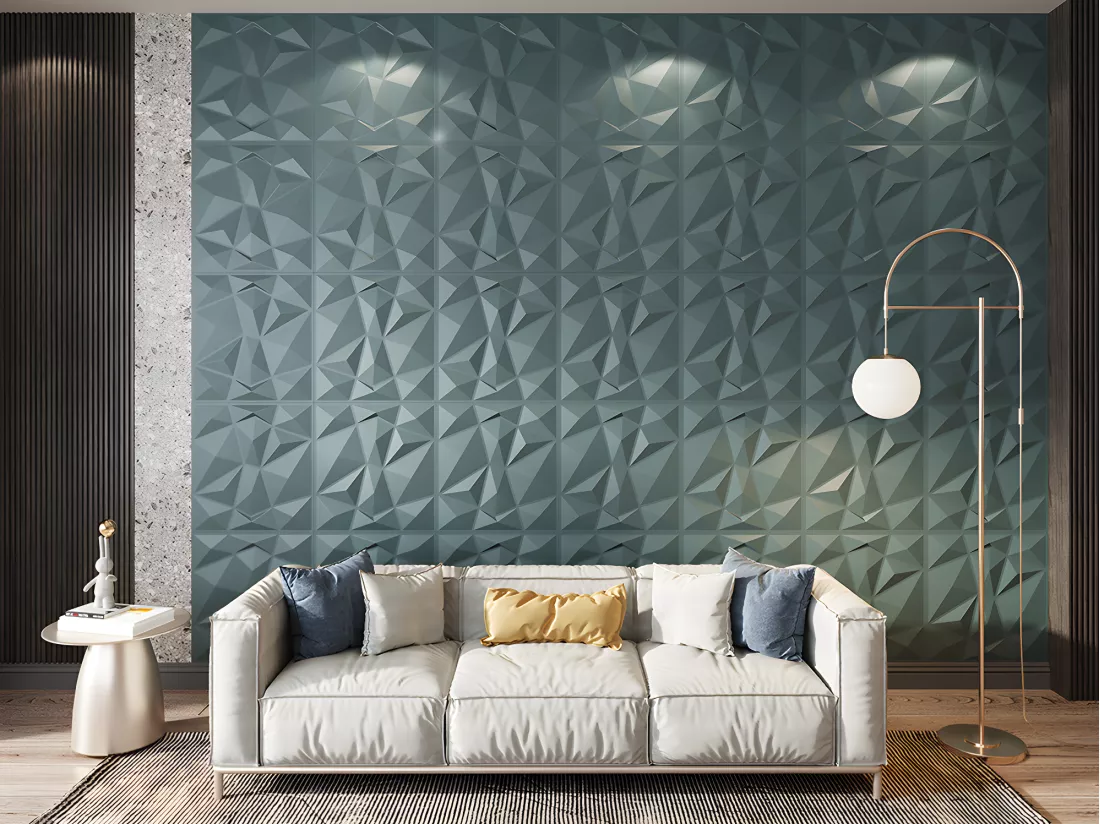 Panneau mural 3D à peindre - pack de 3m² - lot de 12 pièces - ANGLY