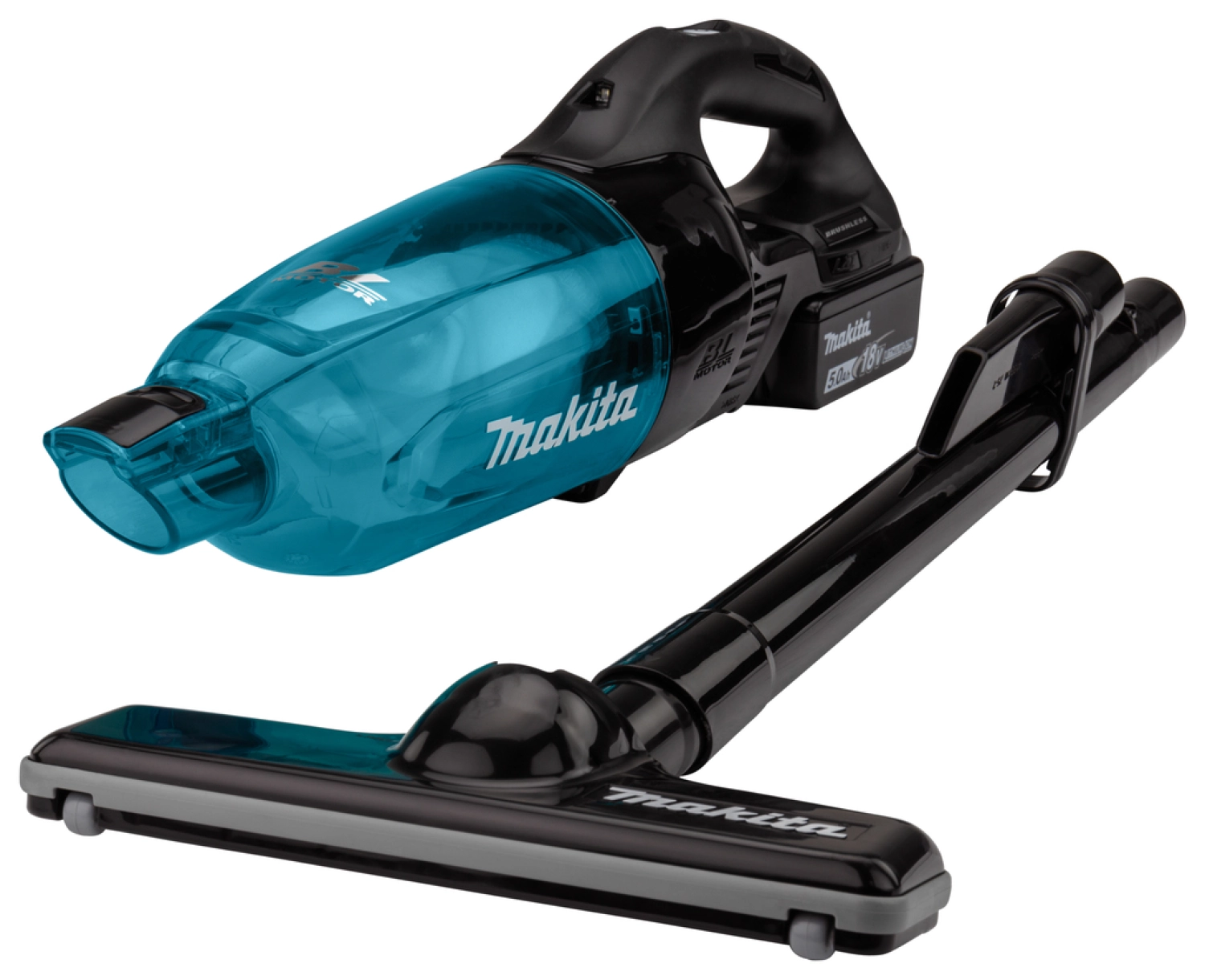 Makita DCL281FRTB 18V Li-Ion accu steelstofzuiger zwart set (1x 5,0Ah) - 1500l/min - koolborstelloos
